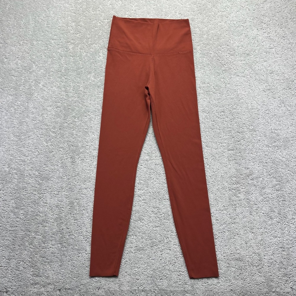 Nike Yoga Leggings Womens Small Orange Rust High Waisted Dri-FIT 7/8 Fitness